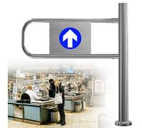 HNBYLMM Portillon de sécurité pour supermarché, portillon de sécurité Universel à Ressort, portillon d'entrée pivotant en Acier Inoxydable, pour supermarché, bibliothèque, Magasin, 100 x 100 cm,Left