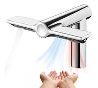 HNBYLMM Robinet de lavabo de Salle de Bain 2 en 1 sans Contact, robinets automatiques d'eau Chaude et Froide à capteur avec sèche-Mains, air Chaud et Froid, pour Usage Domestique Commercial