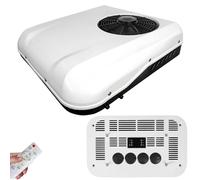 HNBYLMM RV air conditioners 12V/24V, Climatiseur de Toit pour Camping-Cars, camions, fourgonnettes, tracteurs, Faible Bruit, réfrigération Efficace, balançoire à 360 degrés, télécommande,24V