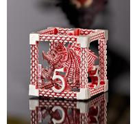 HNCCESG D&D - Ensemble de dés en métal creux, polyèdres, pour jeux de société comme Donjons et Dragons, jeux de rôle et jeux de table (dragon rouge et blanc)