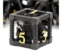 HNCCESG Dés JDR pour Donjons et Dragons - Jeu de Rôle 7 Pièces avec Boîte en Métal - Dés de Dragon 3D en Métal Creux Polyédrique D4/D6/D8/D10 (0-9 et 00-90)/D12/D20