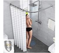 HNCS Barre De Douche Extensible Angle,Tringle à Rideau De Douche & Baignoire en Forme De L sans Percer TéLescopique RéGlable 304 Acier Inoxydable 100% Antirouille,90 to 130 x 90 to 130cm