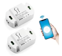 HNCY 2pcs Interrupteur Wifi, Interrupteur Connecté Alexa, Mini Alexa Interrupteurs avec Smart Life/Tuya APP Télécommande, Interrupteurs Wifi Smart Life Module Compatible Alexas/Google Assistant