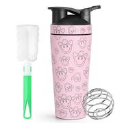 HNCY 750ml Shaker à Protéines, Protein Shaker Inox, Shaker Proteine pour Shakes com Plémentaires, Shaker Sport avec Boule en Spirale, Shaker sans BPA, étanche, Facile à Nettoyer - Rose