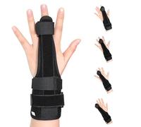 HNCY Attelle Doigt Réversible, Attelle de Doigt Réglable, Attelle Doigts pour Métacarpien, Doigts Cassés, Doigt à Gâchette, Arthrite, Tendinite, Protege Doigt pour Soulager la Douleur, L