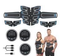 HNCY EMS Ceinture Abdominale Electrostimulation, Electrostimulateur Musculaire, 6 Modes et 15 Intensités, Abdos Musculation Appareil Homme & Femme