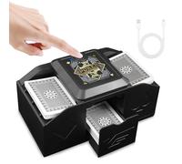 HNCY Melangeur de Carte Électronique, Mélangeur de Cartes Piloté par Gestes, Faible Bruit Melangeur de Carte 1-2 Ponts, Mélangeur de Cartes pour UNO, Poker, Phase 10, Skip-Bo, Blackjack, USB/Piles