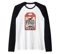 HND Haneda Tokyo Japan Airport Code Kanji Souvenir Japonais Manche Raglan