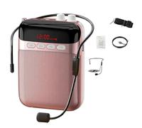 Hndhbfgrt Amplificateur Vocal sans Portable pour Enseignants, Sangle Réglable, Longue Durée de Vie de la Batterie pour Chanteurs et Formateurs, Or Rose.