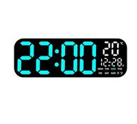 Hndhbfgrt Date de Température Semaine Afficher Horloge LED Numérique 10 Corloge Murale Électronique Réglable avec Télécommande