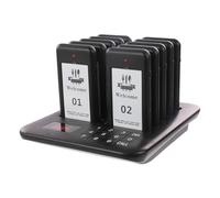 Hndhbfgrt Pager sans de Restauration + 10 Coasters Buzzer Pager Receiver Calling System pour Bar Cafe Court Food Shop Calling Wireless Calling & Buzzer Receiver for Food Trucks, Food Tard