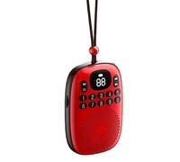 Hndhbfgrt Radio FM Numérique Mini Radio de Poche avec Affichage LED, Haut-Parleur Bluetooth 5.4 Rechargeable, Lecteur de Musique MP3 avec Carte TF, Couleur Rouge.