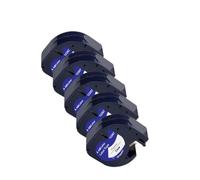 HndkCsunY 5 10 Pack 91201 91200 Ruban d'étiquettes Compatible 91331 12267 91202 91203 12mm LT Ruban Compatible avec imprimante d'étiquettes LT 100H 100T(5PK Black on Clear)