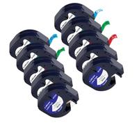 HndkCsunY 5 10 Pack 91201 91200 Ruban d'étiquettes Compatible 91331 12267 91202 91203 12mm LT Ruban Compatible avec imprimante d'étiquettes LT 100H 100T(10PK 5Mixed Colors)