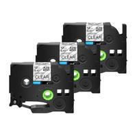HndkCsunY Étiquette de Ruban laminé remplacer TZe-231 Tz-241 TZ131 6 9 12 18 24mm Ruban Compatible avec l'imprimante 5 10PK(3PK Black on Clear)