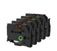 HndkCsunY Ruban d'étiquettes TZE231, 12mm, laminé Noir sur Blanc, Compatible avec imprimante d'étiquettes PTH110 PTD210 P710BT E110V, Paquet de 3 à 20(5PK Gold on Black)