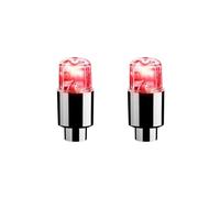 HNDRBD Lot de 2 ou 4 bouchons valve pneu colorés for LED for voiture, moto, cyclisme, roue, lanterne, rayons, moyeu, lampe, capuchons Couvercle de soupape(2Pcs Red)