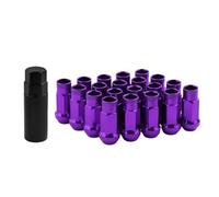 HNDRBD Lot de 20 boulons universels modifiés for roues voiture, goujon M12 x 1,5/1,25, en acier V48, for une clé Écrou de boulon de roue(Purple,M12x1.25)