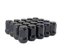HNDRBD Lot de 20 écrous roue noirs for extrémité fermée, bombés, M12 x 1,25,5, M14, 1/2-20", hexagone 19 mm, hauteur 35 Écrou de boulon de roue(M12x1.5)