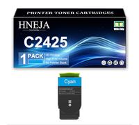 HNEJA Cartouche Toner C2425, Cartouches Toner Compatibles C242XK0 C242XC0 C242XM0 C242XY0 pour Lexmark C2325 C2425 MC2325 MC2425 MC2535 MC2640 Imprimante,Cyan-1 Pack