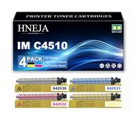 HNEJA Cartouche Toner IM C4510, Compatible Cartouches Toner 842530 842533 842532 842531 pour Ricoh IM C4510 C5510 C6010 Imprimantes,4 Colors-1 Pack