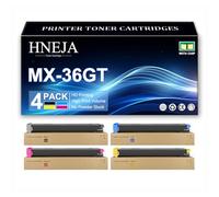 HNEJA Cartouches Toner MX-36GT pour Sharp MX-2610N MX-2615N MX-2640N MX-3110N MX-3115N Imprimante, Cartouche Toner Haut Rendement MX-36GT-BA MX-36GT-CA MX-36GT-MA MX-36GT-YA,4 Colors-1 Pack