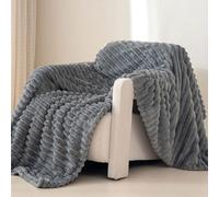 HNGKGJBL Couverture LestéE en Polaire pour Adultes, Format Queen, Douce Et Moelleuse, IdéAle pour Dormir Et Se DéTendre(D Silver Gray,70 * 100cm)