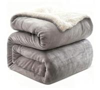 HNGKGJBL Couverture LestéE en Polaire Sherpa pour Adulte, Couverture Douce Et Moelleuse Double Face pour Canapé, Lit Ou Sofa(B Light Gray,200X230cm)