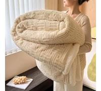 HNGKGJBL Couverture LestéE en Polaire Sherpa pour Adulte, IdéAle pour Dormir, Couverture Double Face Douce Et Moelleuse pour Canapé, Lit Ou Fauteuil(Warm Beige,120 * 200cm)