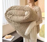 HNGKGJBL Couverture LestéE en Polaire Sherpa pour Adulte, IdéAle pour Dormir, Couverture Double Face Douce Et Moelleuse pour Canapé, Lit Ou Fauteuil(Deep Khaki,100 * 150cm)