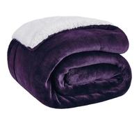 HNGKGJBL Couverture LestéE pour Adultes, Couverture Polaire Sherpa Queen Size avec Dessus en Flanelle Douce Et Moelleuse, Couverture éPaisse Et Moelleuse pour l'hiver(KK Dark Purple,200 X 230cm)