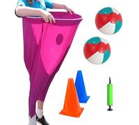 HNGKGJBL Jeu D'ExtéRieur Granny Pants 2025, Jeu de Jardin Granny Pants avec 2 Balles Rebondissantes Et 2 CôNes de Marquage, Jeux de Plein Air pour RéUnions de Famille, pour Adultes Et Enfants(Red)