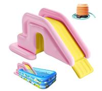 HNGKGJBL Toboggan Aquatique Gonflable, Toboggans Aquatiques pour Jeux D'ExtéRieur, Fournitures pour Piscines D'éTé, Toboggan Gonflable pour Piscines IntéRieures Et ExtéRieures(Pink)