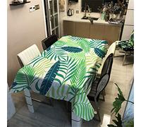 HNHDDZ Nappe de Table Plantes Monstera Palm Feuille Verte Rectangulaire Tableau Tissu Lavable Entretien Facile Résistant Imperméable Pastorales Jardins Pique-Nique (Feuille Verte 6,140x160 cm)