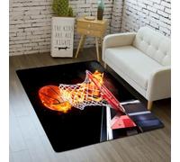 HNHDDZ Tapis Imprimé Basket 3D Style Sportif Tapis pour Salon/Chambre, Antidérapant Motif Aquarelle Tapis de Sol pour Ados Enfants Tapis de Jeu (Style 5, 50x80 cm)