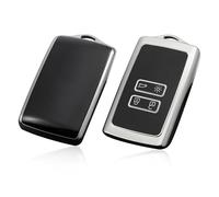 HNHPY Étui De Carte De Clé pour Dacia Duster 2 Duster 3 2018-2024 2025 Duster 2023 Dacia Duster 2024, Coque De Clé De Étui De Protection Voiture Clé Clef Étui Clé,Argenté