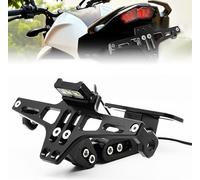 HNHPY Support de Plaque de Moto pour Aprilia Tuono V4 Factory, Réglable Aluminium Support Plaque D'immatriculation Moto Porte Immatriculation,Black