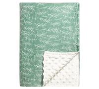 HNHUAMING Couverture Verte Sauge pour bébé, Couverture Florale Minky pour Tout-Petits garçons et Filles, Dos à Pois, Double Couche, siège de Voiture, 76.2x101.6 cm (H-A-2022)
