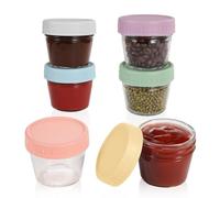 Hniuyun Lot de 6 petits bocaux en verre de 100 ml avec couvercles, réutilisables pour boîte à déjeuner, voyage de travail