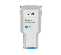 HNJFXCRO Cartouche d'encre 300ml Compatible Compatible avec HP738 738, Jet d'encre Couleur 676M6A 676M7A 676M8A 498N8A Compatible avec imprimante DesignJet T950 T850(300ML - C)