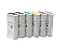 HNJFXCRO Cartouche d'encre à Colorant HP72, Compatible avec T770, T790, T795, T610, T620, T1100, T1120, T1200, T1300, C9403A, C9370A(6Color 1Set)