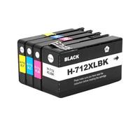 HNJFXCRO Cartouche d'encre Compatible 712XL 712 XL 3ED71A 3ED67A Compatible avec imprimante à Jet d'encre DesignJet T210 T230 T250 T650 T630(4color 1set)