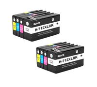 HNJFXCRO Cartouche d'encre Compatible 712XL 712 XL 3ED71A 3ED67A Compatible avec imprimante à Jet d'encre DesignJet T210 T230 T250 T650 T630(8color 2set)