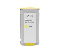 HNJFXCRO Cartouche d'encre Compatible Compatible avec HP738 738, Jet d'encre Couleur 676M6A 676M7A 676M8A 498N8A Compatible avec imprimante DesignJet T950 T850(130ML - Y)