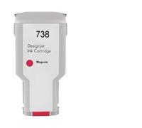 HNJFXCRO Cartouche d'encre Compatible Compatible avec HP738 738XL 676M6A 676M7A 676M8A 498N8A Compatible avec imprimantes DesignJet T950 T850(Magenta-300ML)