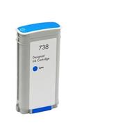 HNJFXCRO Cartouche d'encre Compatible Compatible avec HP738 738XL 676M6A 676M7A 676M8A 498N8A Compatible avec imprimantes DesignJet T950 T850(Cyan-130ML)
