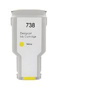 HNJFXCRO Cartouche d'encre Compatible Compatible avec HP738 738XL 676M6A 676M7A 676M8A 498N8A Compatible avec imprimantes DesignJet T950 T850(Yellow-300ML)