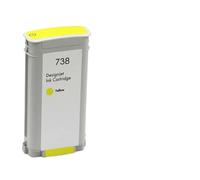 HNJFXCRO Cartouche d'encre Compatible Compatible avec HP738 738XL 676M6A 676M7A 676M8A 498N8A Compatible avec imprimantes DesignJet T950 T850(Yellow-130ML)