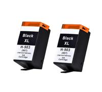 HNJFXCRO Cartouche d'encre Compatible HP903XL 907XL, Compatible avec Officejet Pro 6960 6961 6963 6964 6965 6966 6968 6970 6971 6974 6975 6976 6978 6979(2 pcs Black)