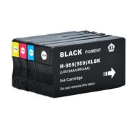 HNJFXCRO Cartouche d'encre de Remplacement, Compatible avec 955 955XL, 4 Couleurs, Compatible avec OfficeJet Pro 7740 8210 8216 8710 8715 8716 8717 8720 8725 8727(1 Set 4 Colors)